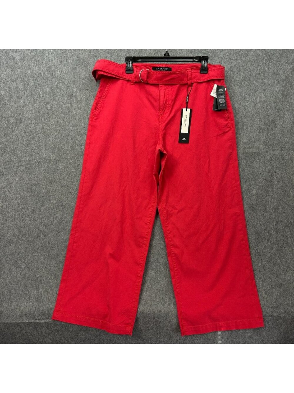 Liverpool The Stride Belted High Rise Crop Wide Leg Pants Women's Sz 10 / 30 NWT